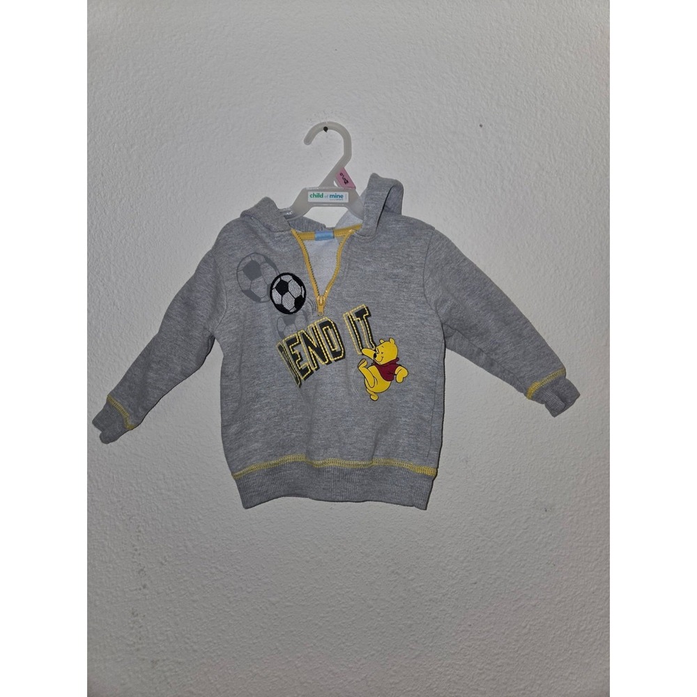 Vintage Winnie the Pooh Bend It Soccer Hooded Zip Up 18 Month
